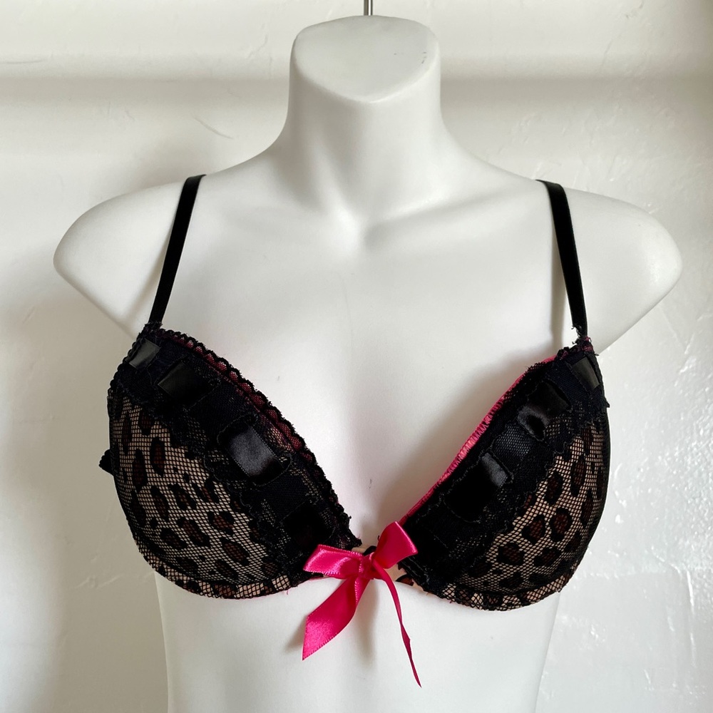 VICTORIA’S SECRET Sexy Little Thing LEOPARD Print and Lace BRA Size 34B As-Is